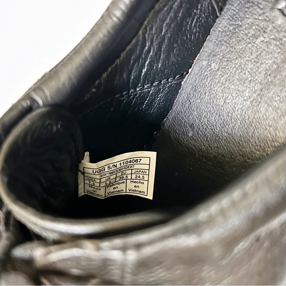 UGG Zilo Leather Sneakers Black Women’s 7.5 - Picture 9 of 9